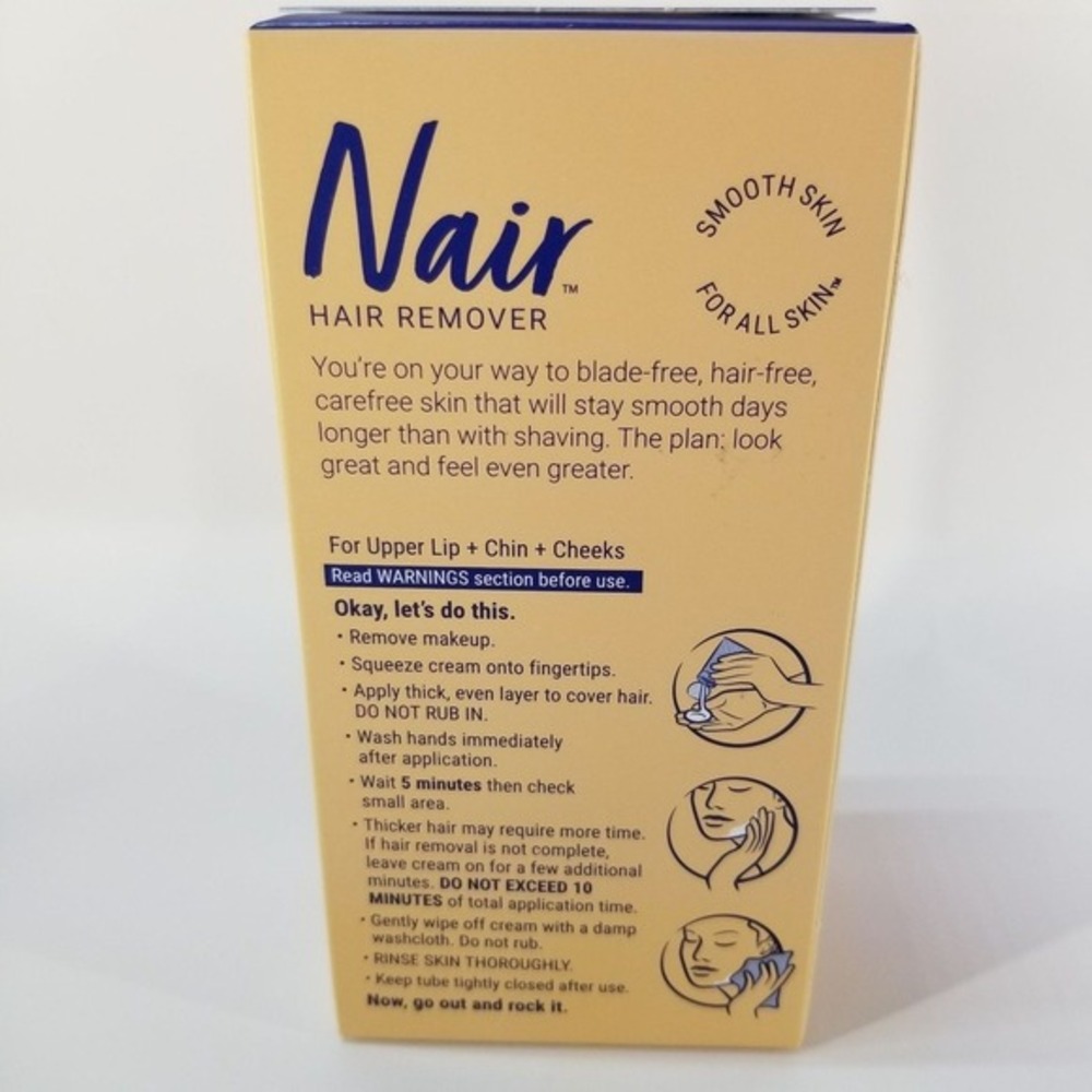 Face Hair Removal Cream Nair Women 2oz Beige Moisturizing Almond Oil - Picture 4 of 7